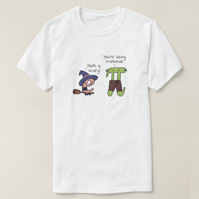 Irrationella nummer Math Halloween Teacher Pi Geek T Shirt (Design framsida)