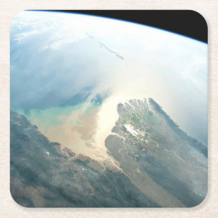 Irrawaddy River Delta in Burma (Myanmar). Underlägg Papper Kvadrat