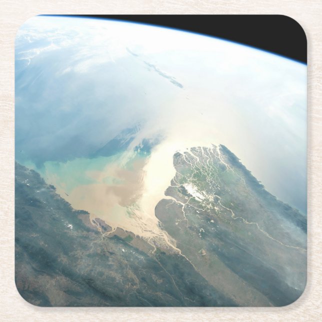 Irrawaddy River Delta in Burma (Myanmar). Underlägg Papper Kvadrat (Framsidan)