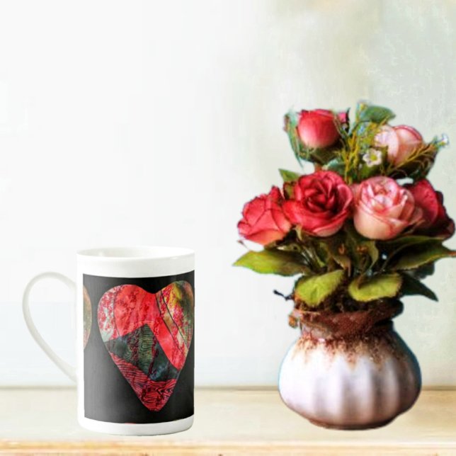 Irreguljärt Heart Mugg Benporslin Mugg (This coffee mug with this Irregular Heart design, stands out as your favorite mug!)