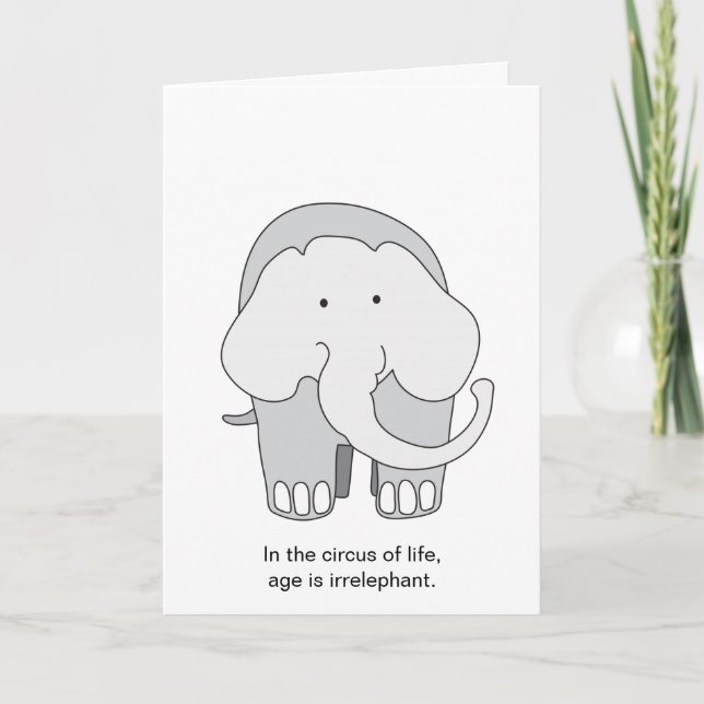 Irrelevant Elephant Birthday Card Kort (Framsida)
