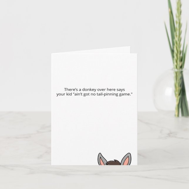 Irreverent Kids Birthday Party Tail-Pinning Game Inbjudan (Framsida)