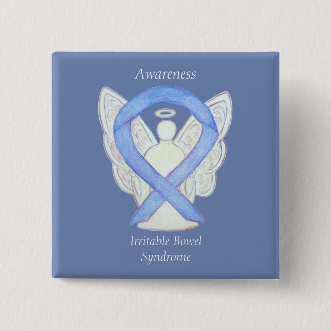 Irritable Bowel Syndrome Awareness Ribbon IBS Pin Knapp (Framsida)