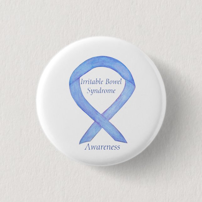 Irritable Bowel Syndrome Awareness Ribbon IBS Pin Knapp (Framsida)