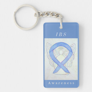 Irritable Bowel Syndrome Awareness Ribbon Keychain