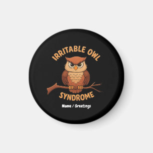 Irritable Uggla Syndrome Funny Arg Uggla Tecknad P Magnet