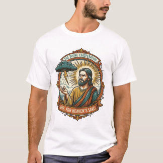 Irriterad Jesus Mörkt Regnmoln Blixt Vädret Hu T Shirt