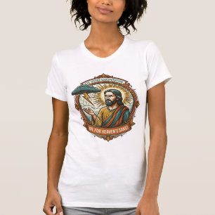 Irriterad Jesus Mörkt Regnmoln Blixt Vädret Humor T Shirt