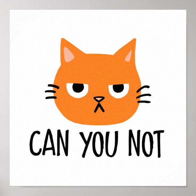 Irriterad katt KAN DU INTE Rolig Affisch (Framsidan)