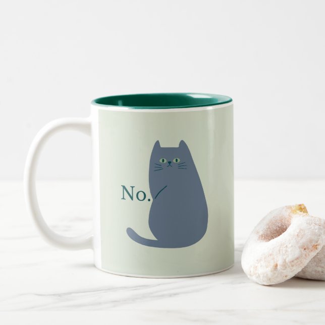Irriterad katt Två-Tonad mugg (Med munk)