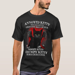 Irriterad Kitty Känslig Kitty Katt Grinig Boll T Shirt