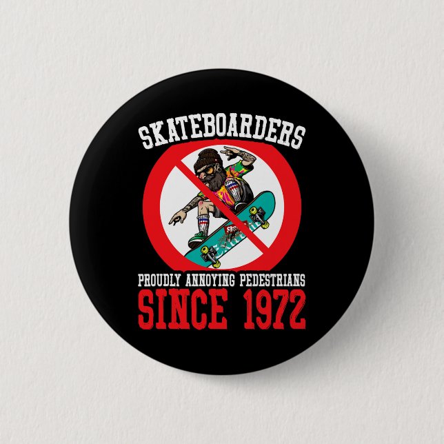 Irriterande Gående Skateboard Skateboardåkning Ska Knapp (Framsida)