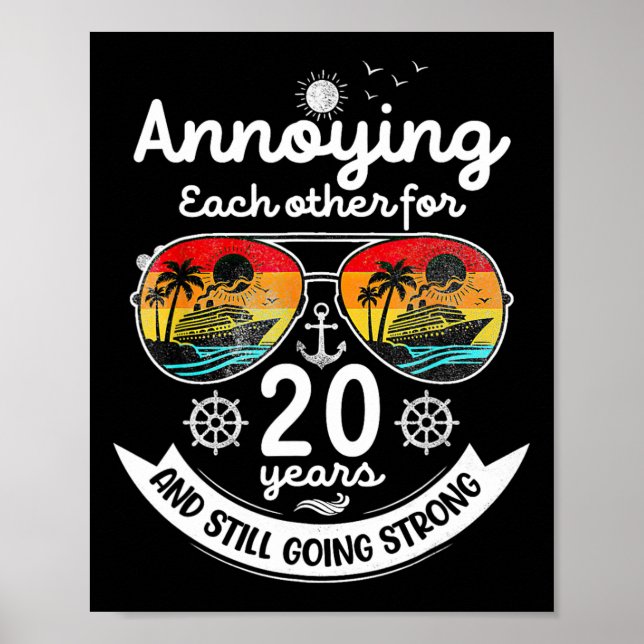 Irriterar varandra 20 år 20-års bröllopsjubileum poster (Framsidan)