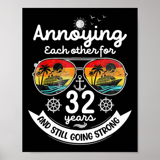 Irriterar varandra 32 år 32-års bröllopsdag poster (Framsidan)