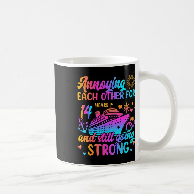Irriterar varandra i 14 år bröllopsjubileum kaffemugg (Höger)