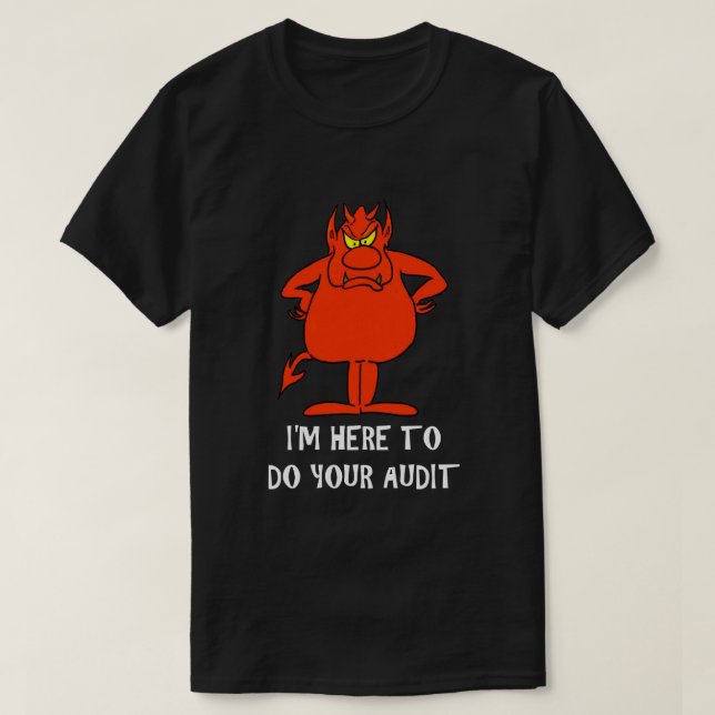 IRS Joke Taxday Humor Humous Djävulen Audit Funny T Shirt (Design framsida)