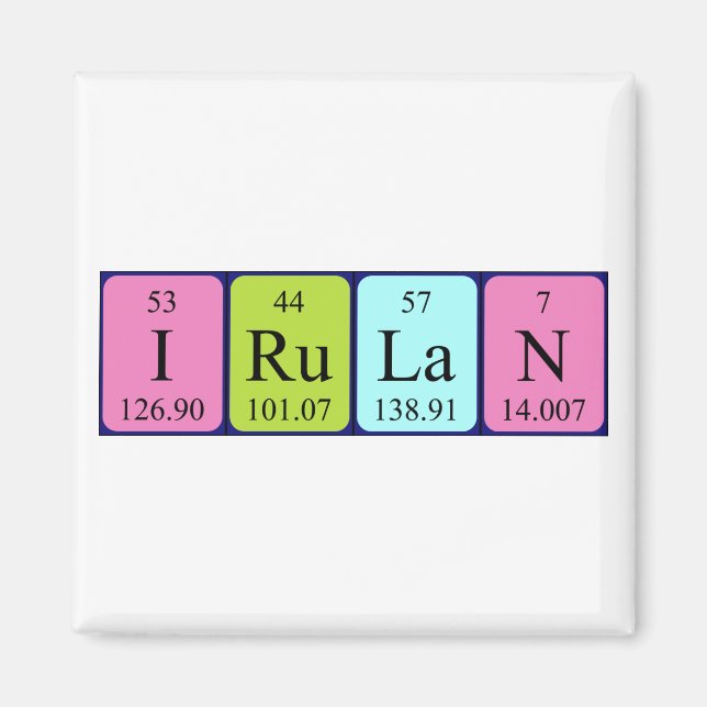 Irulan periodisk bord namn magnet (Framsidan)