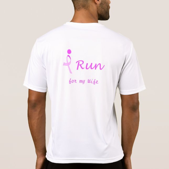 iRun för bröstcancermedvetenhet Tee Shirt (Baksida)