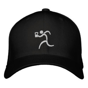 IRunToDrink Embroired Black Baseball Cap Broderad Keps
