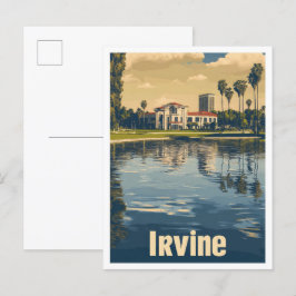 Irvine California Art Vintage resor Illustration Vykort
