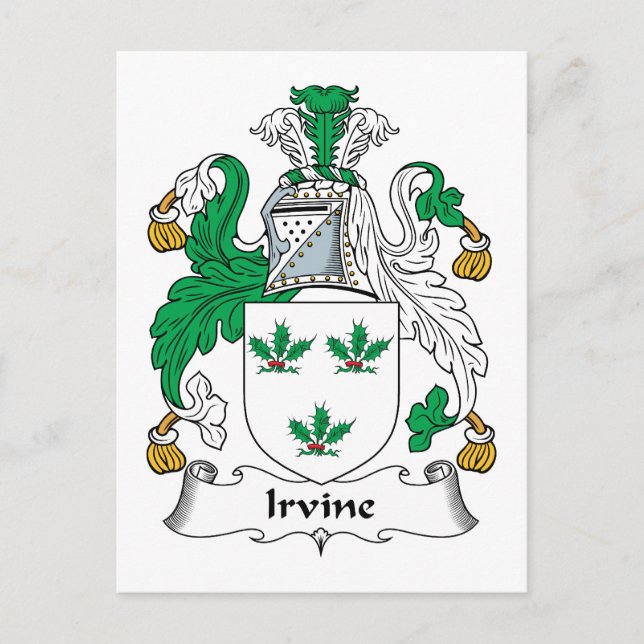 Irvine Family Crest Vykort (Framsida)