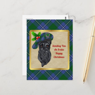 Irvine Klan Badge & Tartan jul Postcard Vykort