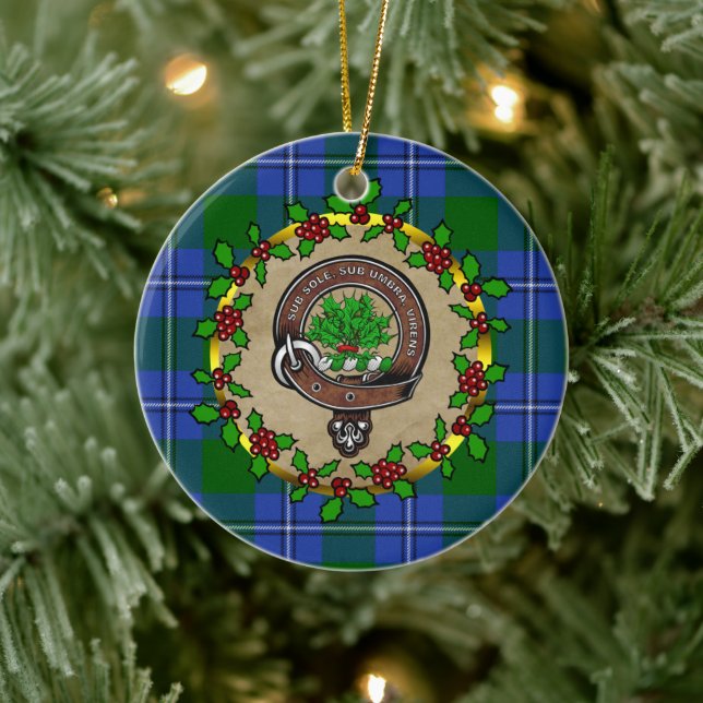 Irvine Klan Badge & Tartan Personlig jul Julgransprydnad Keramik (Träd)