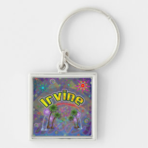 Irvine Noble Voyage Keychain Fyrkantig Silverfärgad Nyckelring