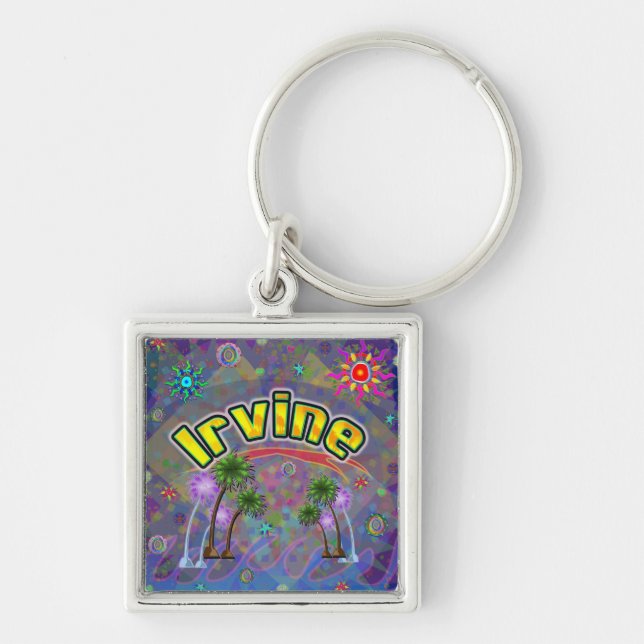 Irvine Noble Voyage Keychain Fyrkantig Silverfärgad Nyckelring (Framsidan)