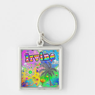 Irvine Quadro Seasons Keychain Fyrkantig Silverfärgad Nyckelring
