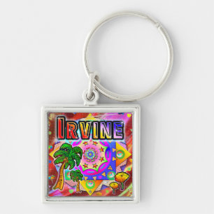 Irvine Tropiends Keychain Fyrkantig Silverfärgad Nyckelring
