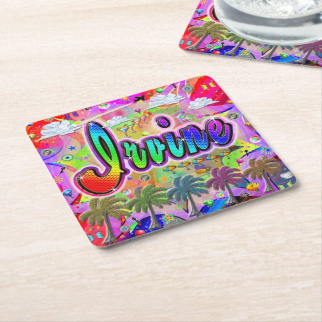 Irvine Vista Express Coaster Underlägg Papper Kvadrat (Vinklad)