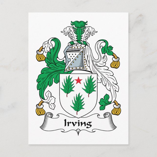 Irving familjevapen vykort (Framsida)