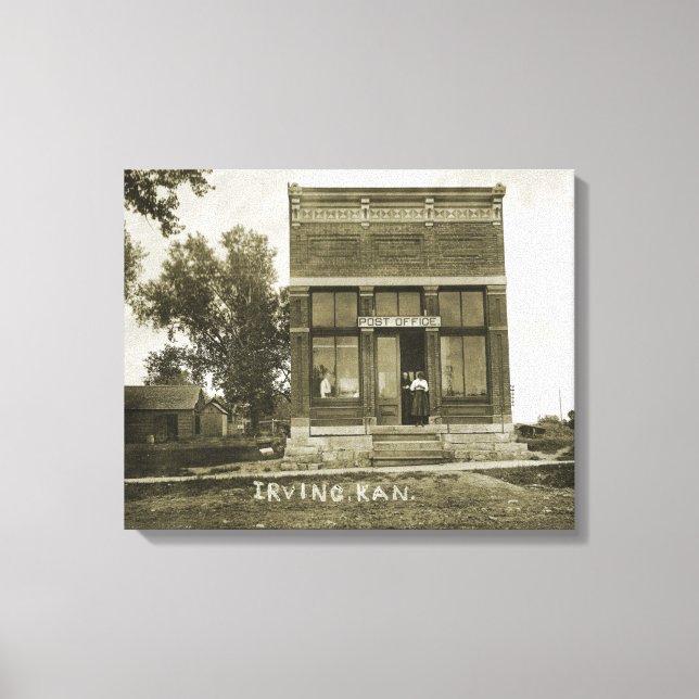IRVING KANSAS POST OFFICE PHOTO MARSHALL COUNTY KS CANVASTRYCK (Framsida)
