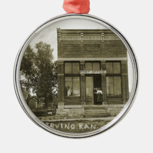 IRVING KANSAS POST OFFICE PHOTO MARSHALL COUNTY KS JULGRANSPRYDNAD METALL
