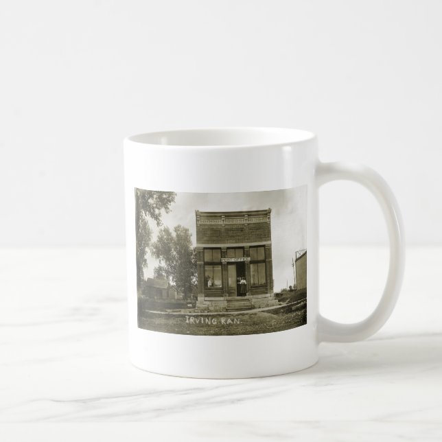IRVING KANSAS POST OFFICE PHOTO MARSHALL COUNTY KS KAFFEMUGG (Höger)