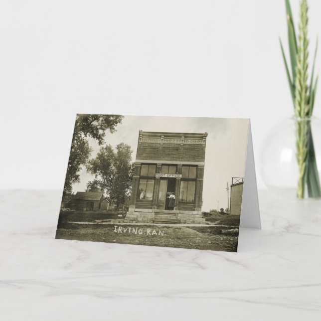 IRVING KANSAS POST OFFICE PHOTO MARSHALL COUNTY KS KORT (Framsida)