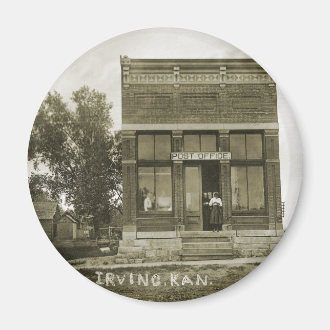 IRVING KANSAS POST OFFICE PHOTO MARSHALL COUNTY KS MAGNET (Framsidan)