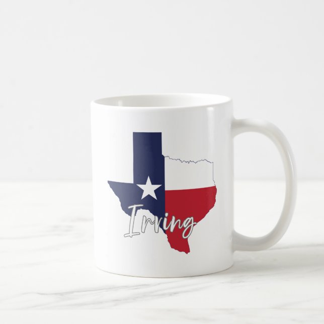 Irving, Texas Flagga Karta Kaffemugg (Höger)