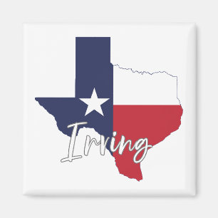 Irving, Texas Flagga Karta Magnet