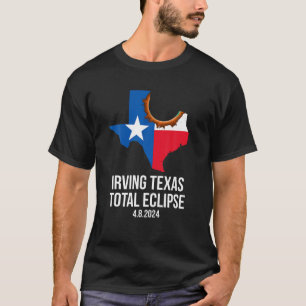 Irving Texas Total Eclipse 2024 TX State Disline T Shirt