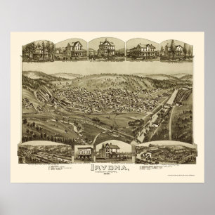 Irvona, Pa Panoramic Karta - 1895 Poster