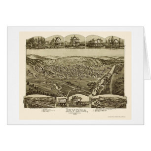Irvona panorama- karta för Pa - 1895 Hälsningskort