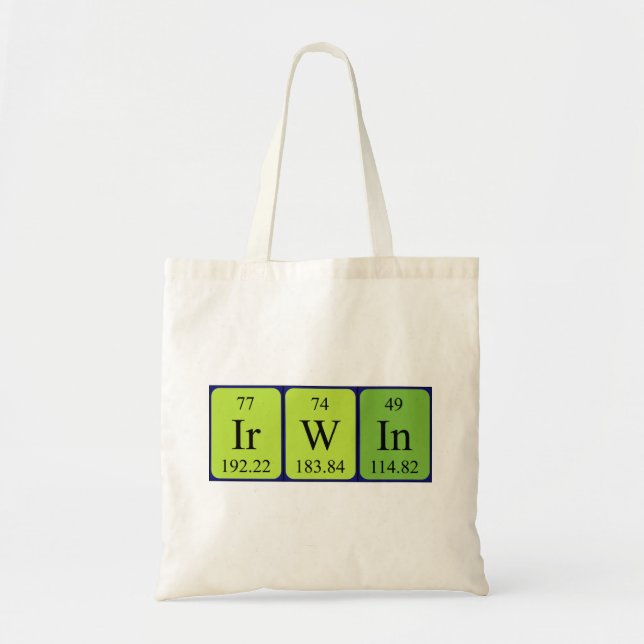 Irwin Periote bord namn tote bag Tygkasse (Framsidan)