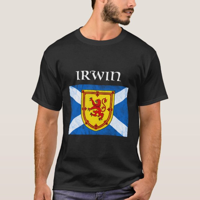 Irwin Scottish Klan Namn Gift Scotland Flagga Fest T Shirt (Framsida)