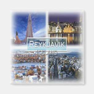 IS0007 Europa, Island, Reykjavik, kylskåp Magnet