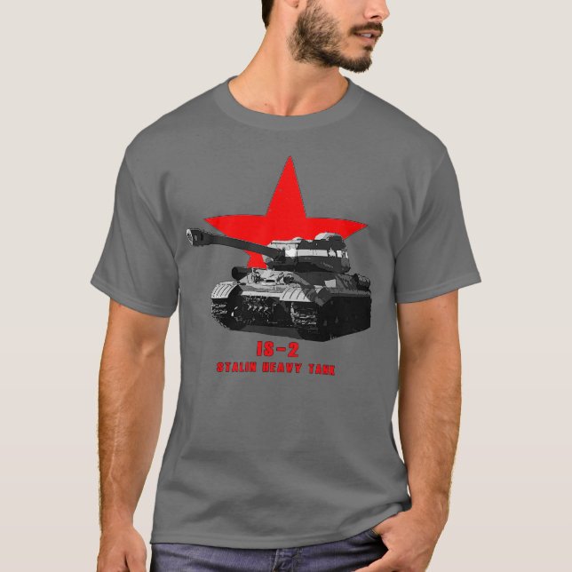 IS32 Joseph Stalin Military tank WW2 T Shirt (Framsida)