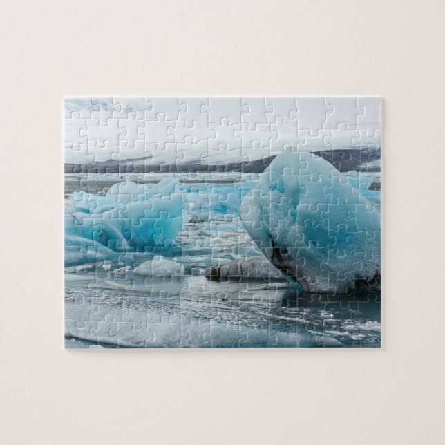 Is i glaciallagunen Jokulsarlon Pussel (Horisontell)