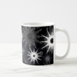 Is Kristall Mönster på Svart Kaffemugg