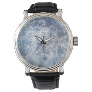 Is och Snö Texturerad blå jul Mönster Armbandsur